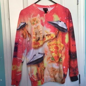 Kitten Pizza Space Sweater